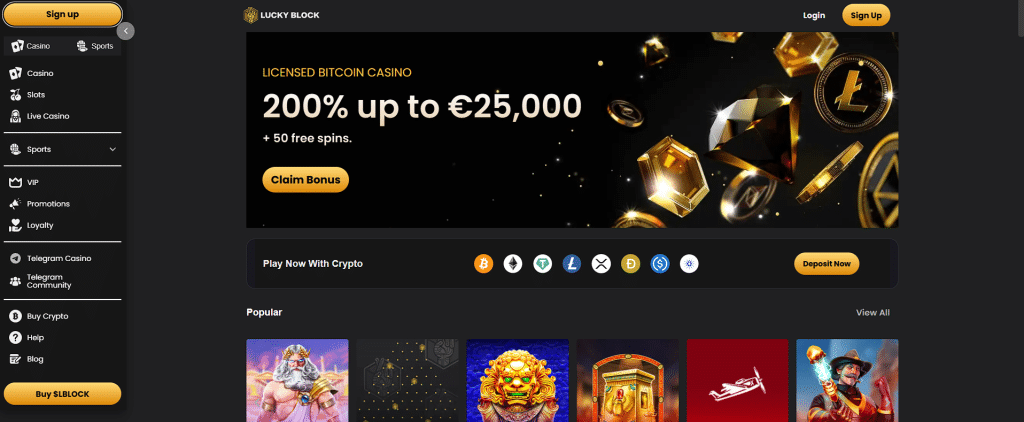 Lucky Block - Bitcoin casino